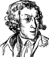 Horace Walpole, Earl of Oxford vintage illustration vector