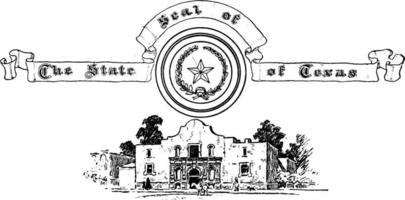 The United States seal of Texas, vintage illustration vector