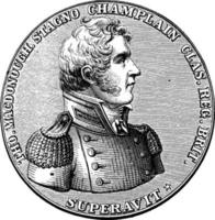 Macdonough's Medal, vintage illustration. vector