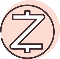Blockchain zcash, icon, vector on white background.