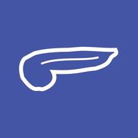 Pancreas Line Color Background Icon vector