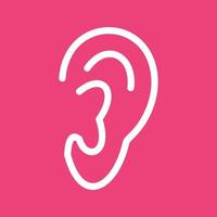 Ear Line Color Background Icon vector