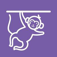 Monkey Performing Line Color Background Icon vector