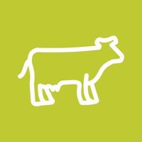 Cow Line Color Background Icon vector