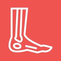 Foot Skeleton Line Color Background Icon vector