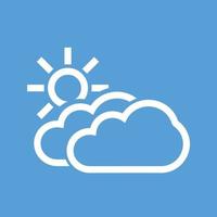 Partly Cloudy II Line Color Background Icon vector