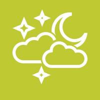 Cloudy with moon Line Color Background Icon vector