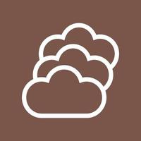 Multiple Cloud Servers Line Color Background Icon vector