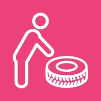 Fixing Punctured Tyre Line Color Background Icon vector