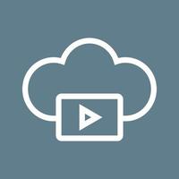 Videos on Cloud Line Color Background Icon vector