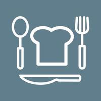 Chef Hat and Cutlery Line Color Background Icon vector