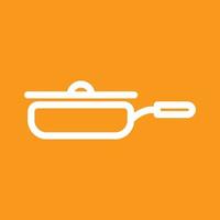 Frying Pan Line Color Background Icon vector