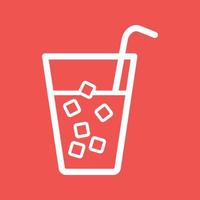 Drink with ice Line Color Background Icon vector