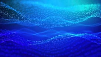 Digital blue color wave particles and light with bokeh, Cyberspace and technology digital connection abstract background concept. 3D rendering illustration. photo