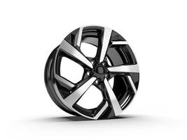 Alloy wheel for a car. 3D rendering illustration. photo