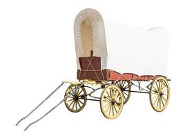 Wagon with white top covered photo