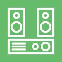 Audio System Line Color Background Icon vector