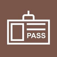 Pass Card Line Color Background Icon vector