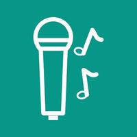 Singing on Mic Line Color Background Icon vector