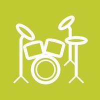 Drum Set Line Color Background Icon vector