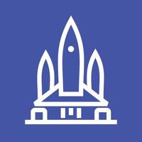Rocket II Line Color Background Icon vector