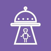 Alien Abduction Line Color Background Icon vector