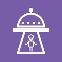 Alien Abduction Line Color Background Icon vector