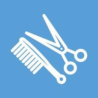 Comb and Scissor Line Color Background Icon vector