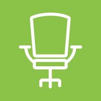 Office Chair Line Color Background Icon vector