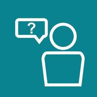 Question Line Color Background Icon vector