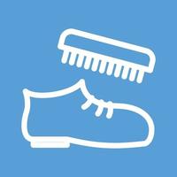 Shoe Polishing Line Color Background Icon vector