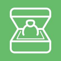Ring in a box Line Color Background Icon vector