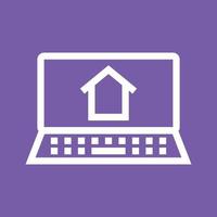 Online Housing Line Color Background Icon vector