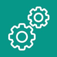 Settings Gears Line Color Background Icon vector