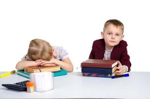 portrait of little pupils in uniform photo