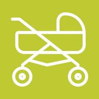Stroller Line Color Background Icon vector