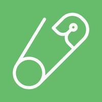 Safety Pin Line Color Background Icon vector