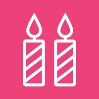 Two Candles Line Color Background Icon vector