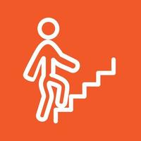 persona subiendo escaleras línea color fondo icono vector