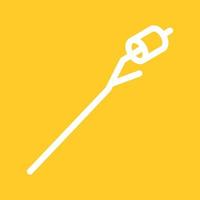 Roasted Marshmallow Line Color Background Icon vector