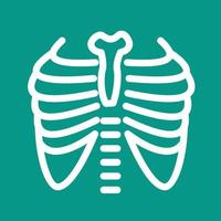 Lungs X ray Line Color Background Icon vector