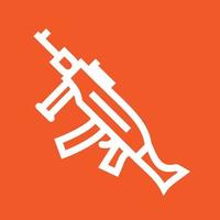 Machine Gun Line Color Background Icon vector