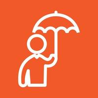 Holding umbrella Line Color Background Icon vector