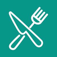 Fork and Knife Line Color Background Icon vector