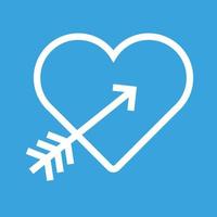 Heart with arrow Line Color Background Icon vector