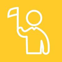 Holding flag Line Color Background Icon vector