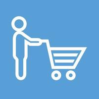 Holding cart Line Color Background Icon vector