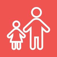 Standing with child Line Color Background Icon vector