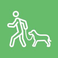 Walking Dog Line Color Background Icon vector