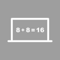 Online Calculation Line Color Background Icon vector